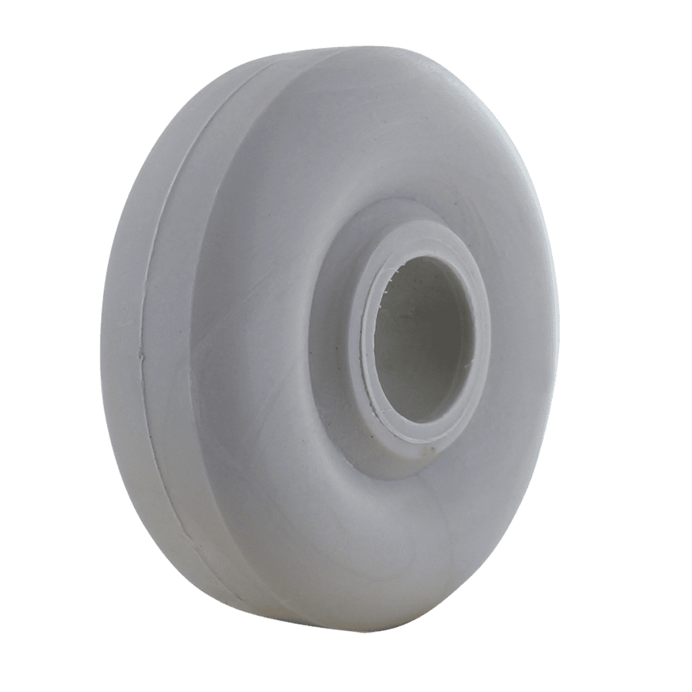 Heavy-duty white caster wheel for industrial applications.