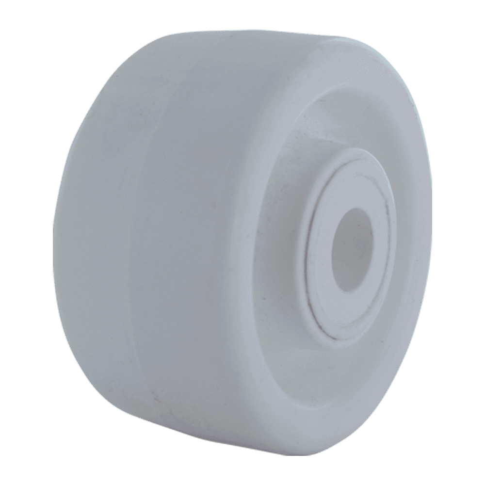 Quality white caster wheel ideal for industrial carts and equipment. Durable and smooth-rolling for.