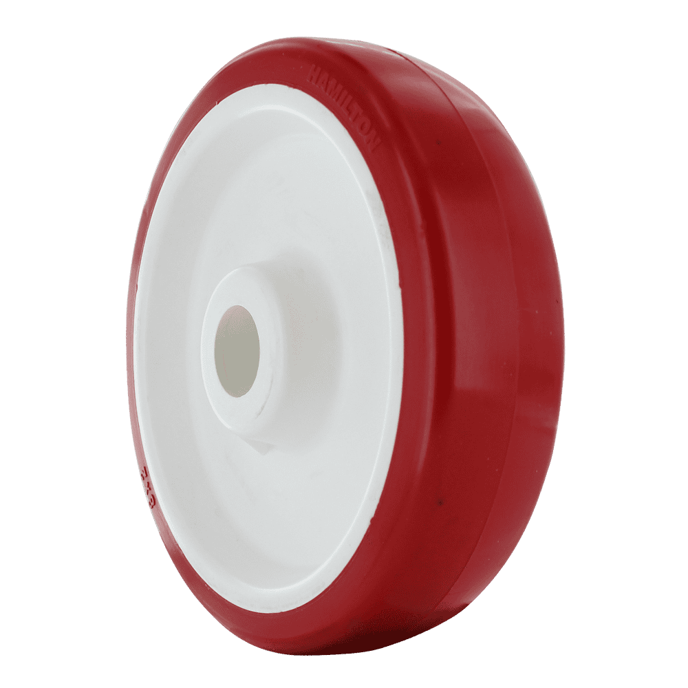 Wheel for industrial caster, 82-21XL-RW model, red and white, durable material.