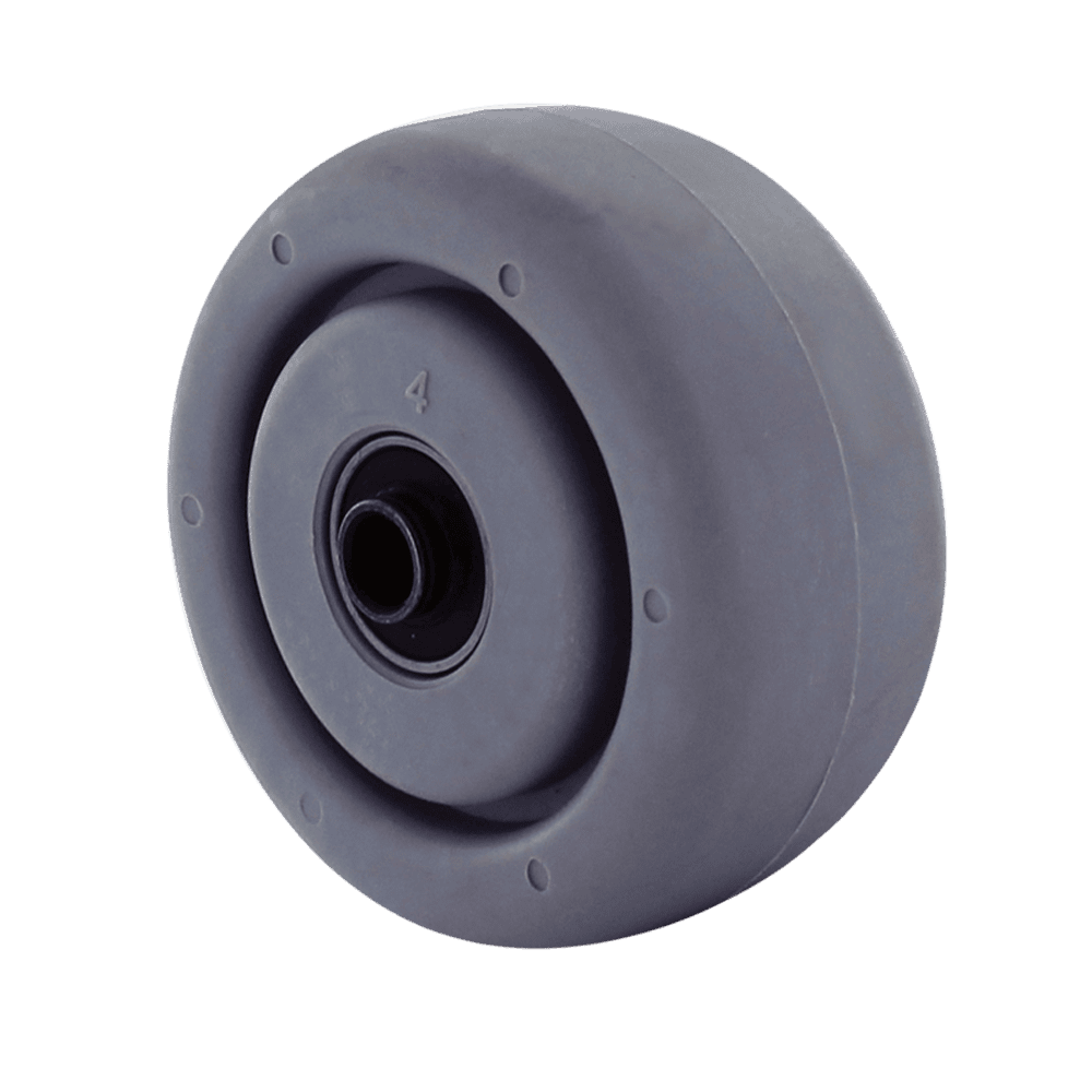 Quality grey caster wheel for industrial carts and machinery. Durable and smooth-rolling for heavy-d.