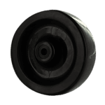Heavy-duty black caster wheel for industrial equipment.