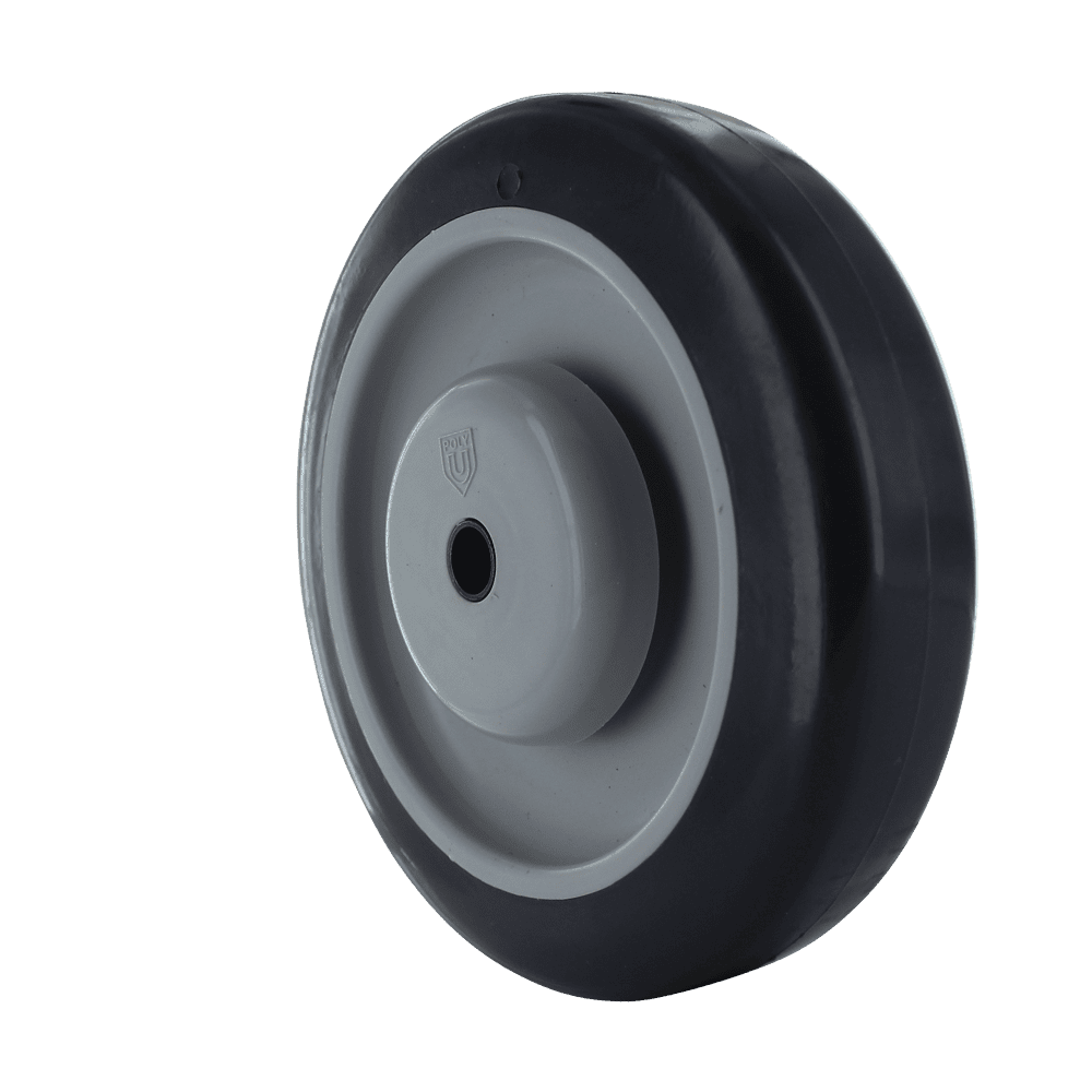 Heavy-duty caster wheel for industrial carts and equipment.