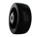 Caster wheel with durable rubber tire and metal core for smooth movement.