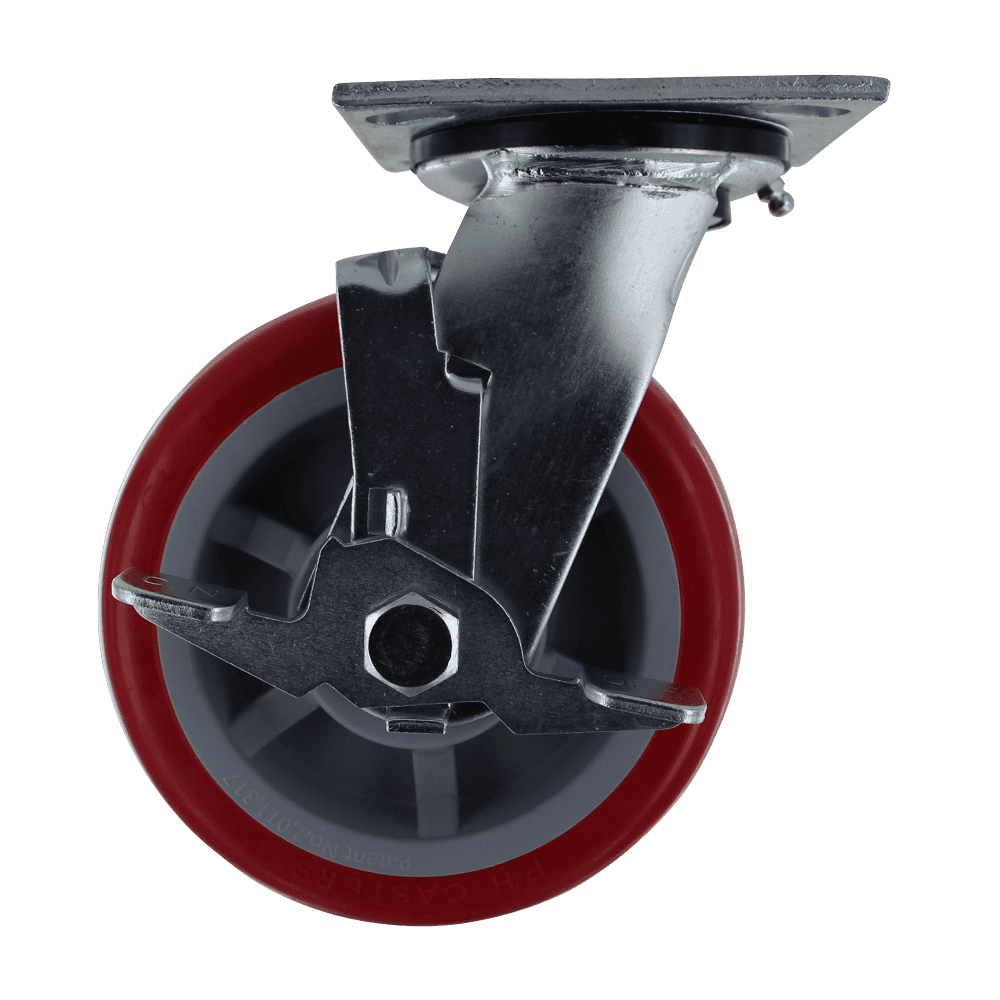 Duty industrial caster wheel for equipment mobility.