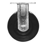 Industrial caster wheel with durable metal frame and rubber tire for smooth movement.