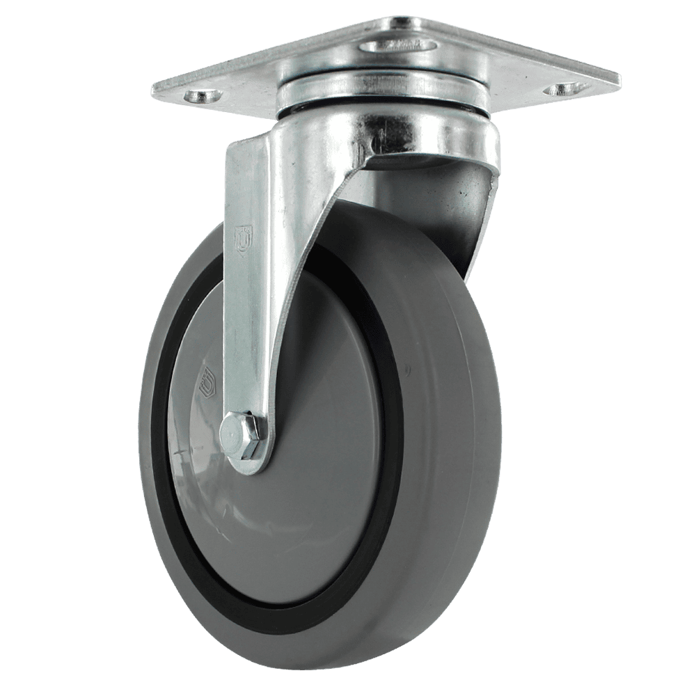 Industrial caster wheel for heavy machinery and carts.