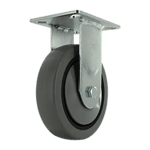Heavy duty industrial caster wheel with metal mounting plate and durable rubber tire.