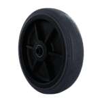 Heavy-duty black caster wheel for industrial carts and equipment.