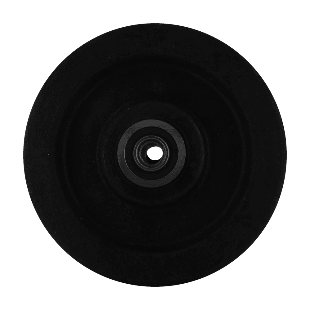 Heavy-duty black caster wheel for industrial applications.