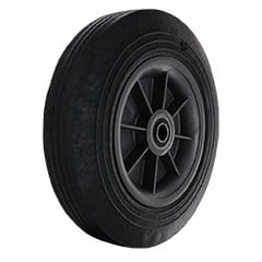 Heavy-duty black caster wheel for industrial applications.