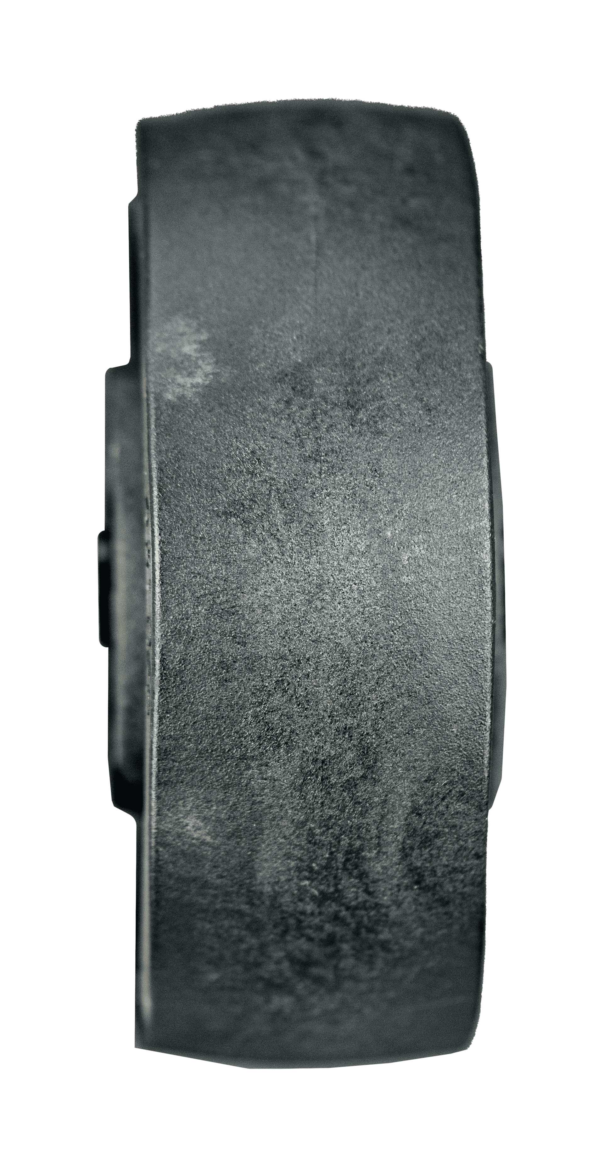 Heavy-duty black caster wheel for industrial equipment.