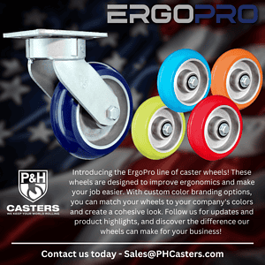 ErgoPro caster wheels improve ergonomics and match your company's colors for a cohesive look. Perfec.