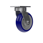 Quality blue polyurethane caster wheel for industrial use.