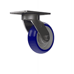 Heavy duty blue caster wheel with durable construction for industrial applications.