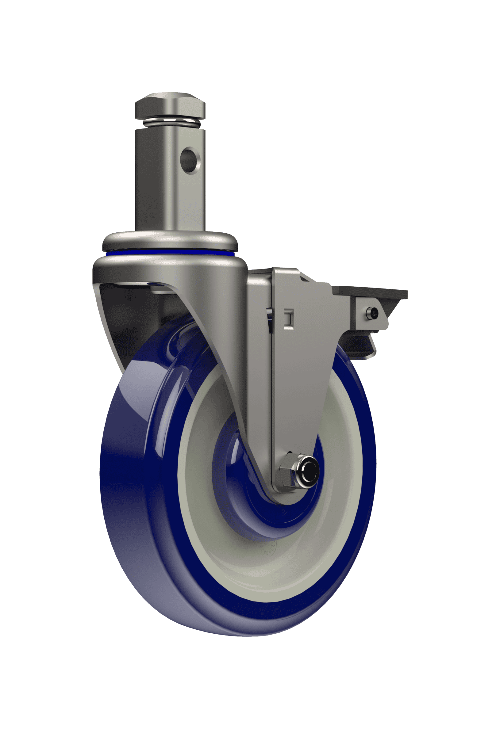Industrial caster wheel with durable construction and smooth swivel for heavy equipment.