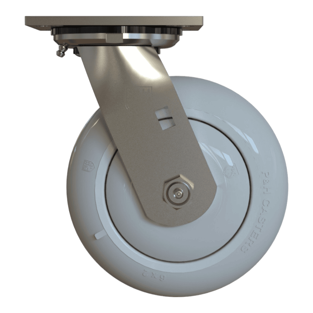 Heavy-duty caster wheel for industrial applications.