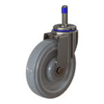 Industrial caster wheel with brake for heavy equipment and furniture.