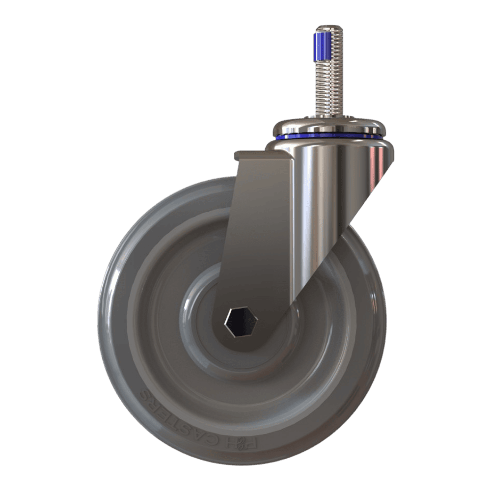Heavy-duty caster wheel for industrial applications.