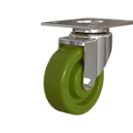 Quality green caster wheel for industrial applications.