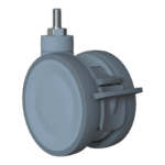 Heavy-duty swivel caster wheel with locking mechanism for industrial applications.
