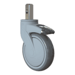 High-quality industrial caster wheel with brake for smooth mobility and stability.