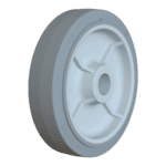 Heavy-duty caster wheel for industrial carts and equipment.