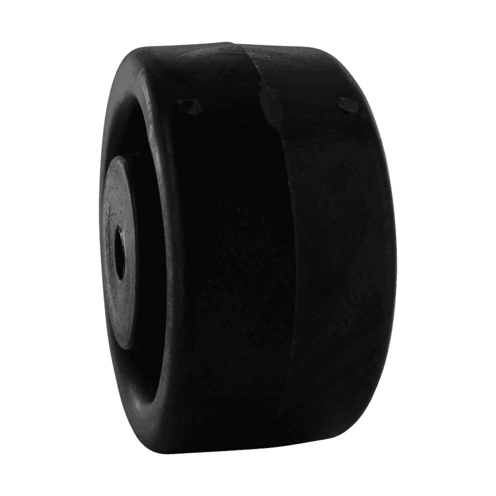 Black industrial caster wheel for heavy-duty applications.