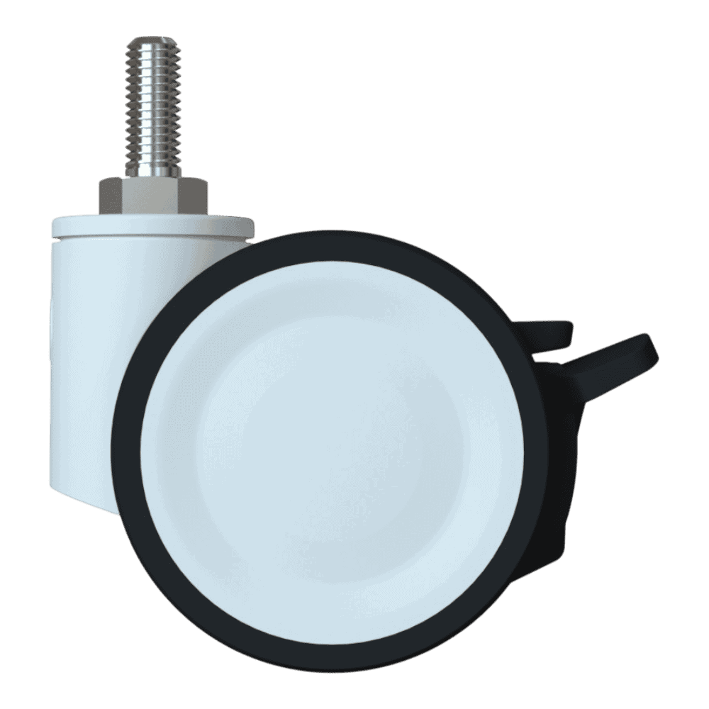 75mm Tandem Low Height Swivel Caster with TPE Wheel and Total Lock Brake - Image 3