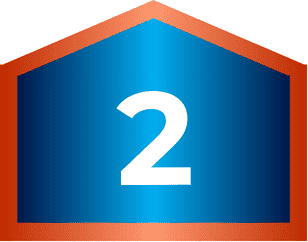 A blue pentagonal sign with a red border displays the white number 2 in the center, reminiscent of a page template used in TI financing documents.