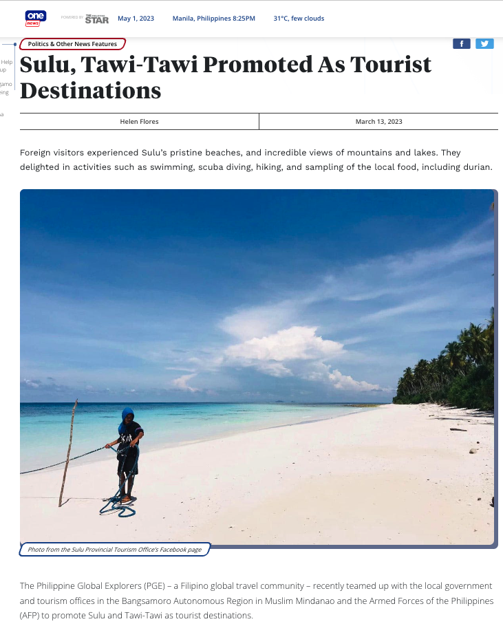 One News Sulu PGE trip March 2023