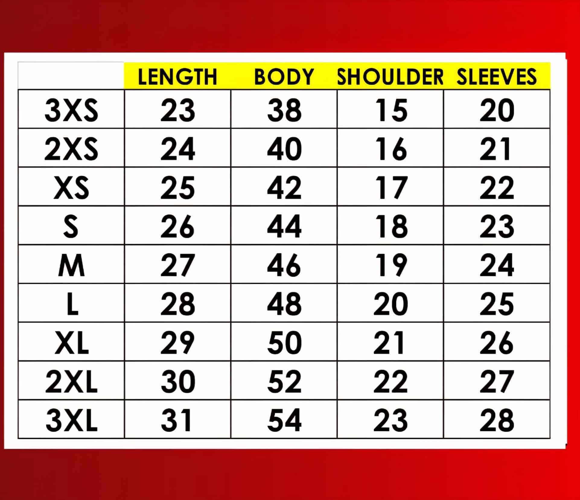 Waterproof Jacket Sizing Guide