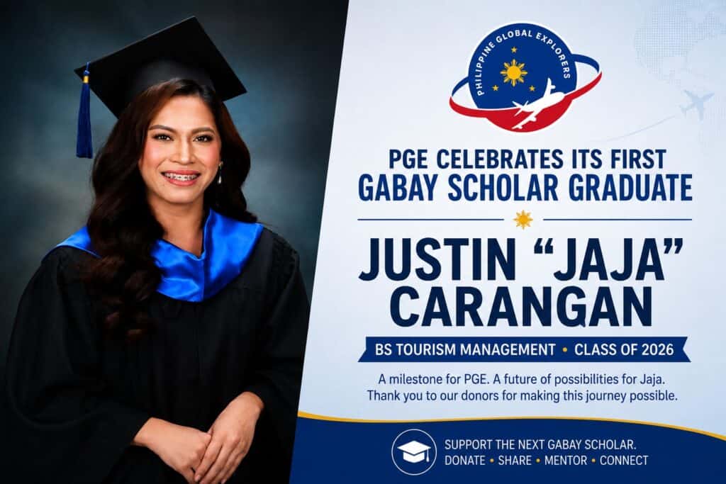 Justin Jaja Carangan PGE Gabay Scholarship Graduate