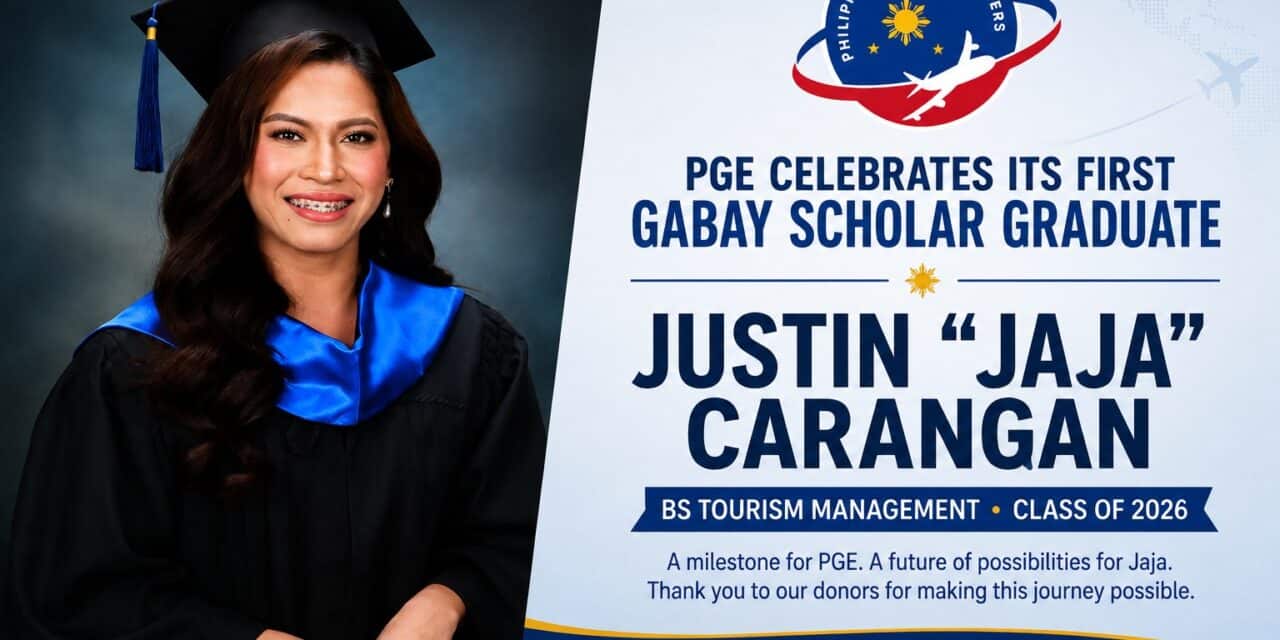 PGE Celebrates First Gabay Scholar Graduate, Jaja Carangan