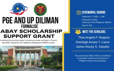 PGE and University of the Philippines Diliman Formalise Gabay Scholarship Grant for Tourism and Hospitality Students