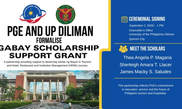 PGE and University of the Philippines Diliman Formalise Gabay Scholarship Grant for Tourism and Hospitality Students