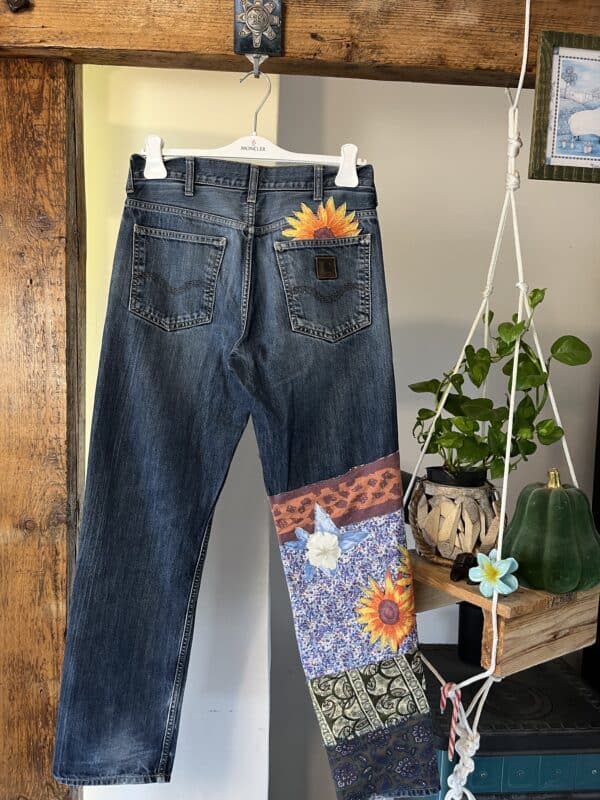 Jeansy Carhartt WIP Custom Flowers 00s - obrazek 2