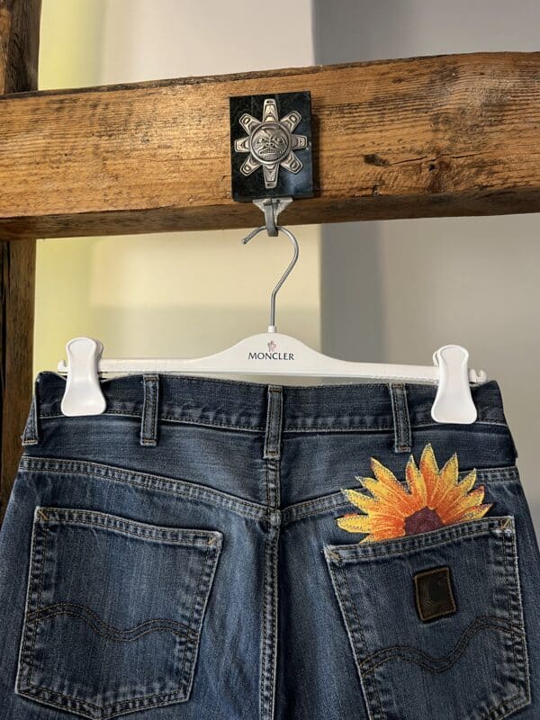 Jeansy Carhartt WIP Custom Flowers 00s - obrazek 6