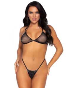 LEG AVENUE - SET EN CUERPO DE RED TOP Y TANGA TALLA ÚNICA
