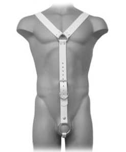 LEATHER BODY - HARNESS MEN BLANCO