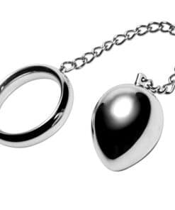 METAL HARD - COCK RING 45MM + CADENA CON BOLA METAL