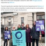 PILS, Friends of the Earth and No Gas Caverns campaigners stand outside the Royal courts of Justice.
