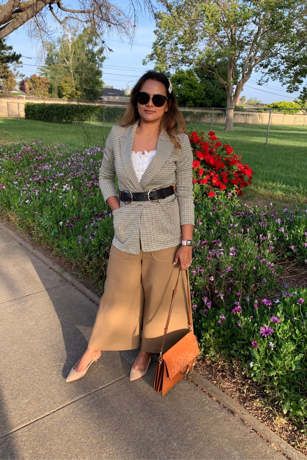 Wear belt over blazer with pants