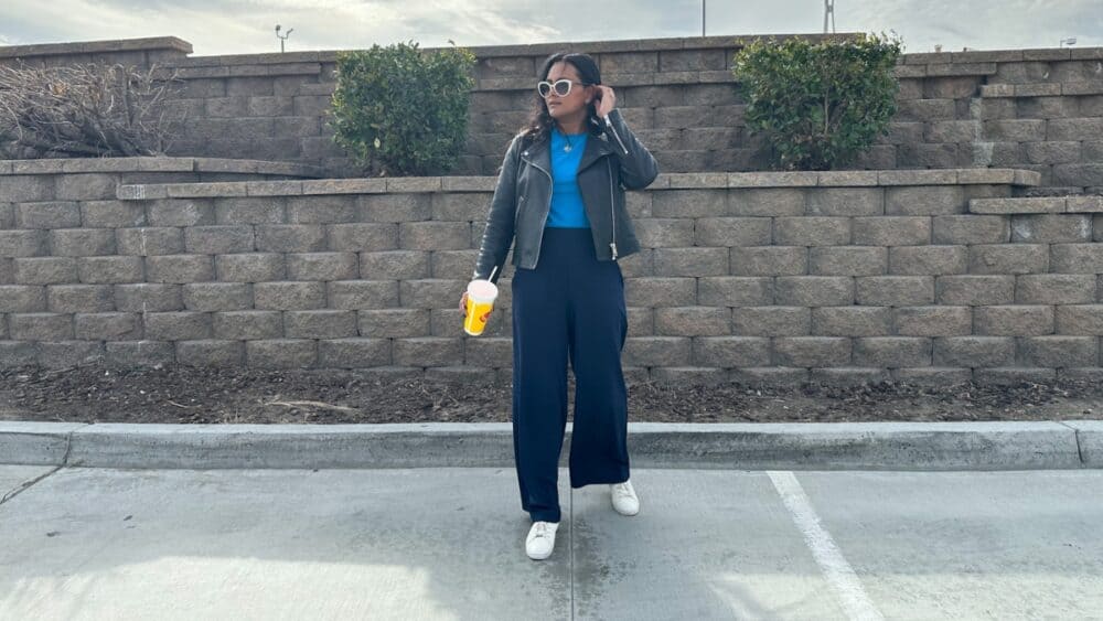 Lou & Grey Luvstretch Wide Leg Pants Review Blog banner