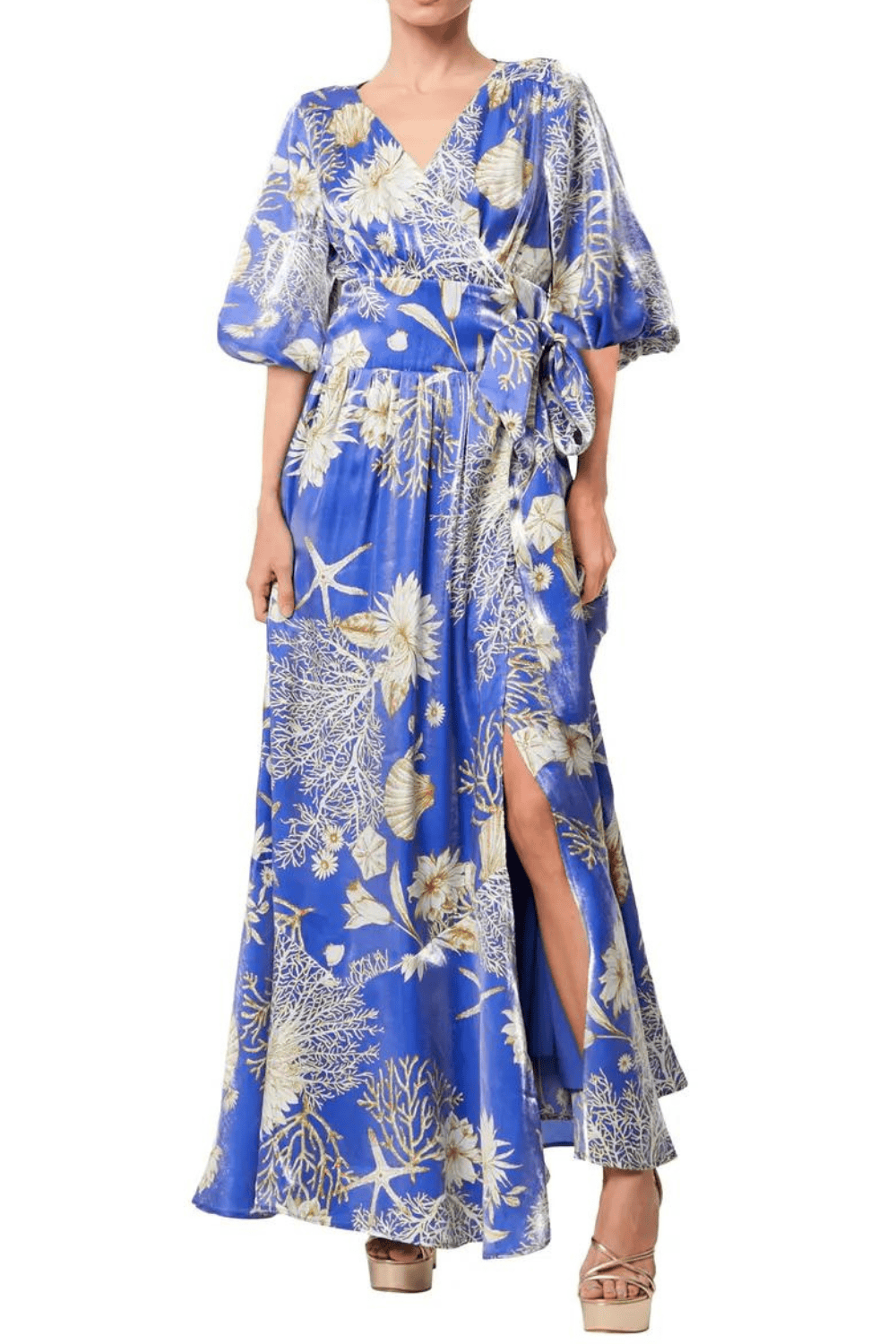 Ciebon Floral Print Side Tie Maxi Dress