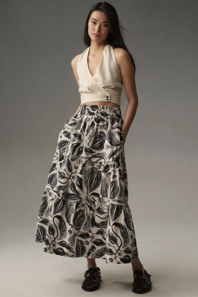 Anthropologie Printed Maxi Skirt