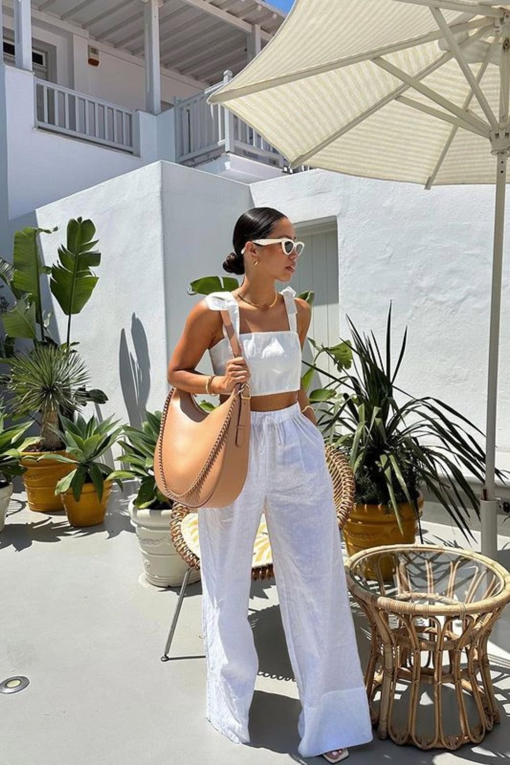 BBQ Party Outfit Crop Top Wide Pants