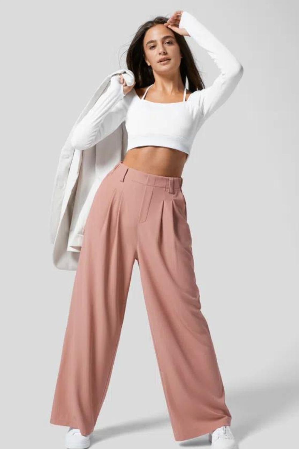 best-wrinkle-free-travel-pants-High-waisted-Placated-Wide-Leg-Waffle-Pants
