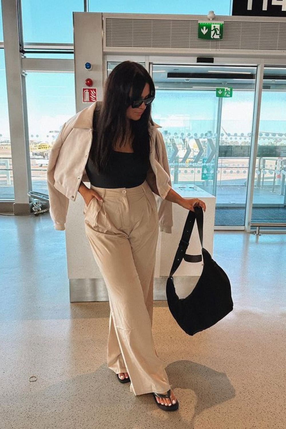 Airport travel outfit ideas summer Linen pants