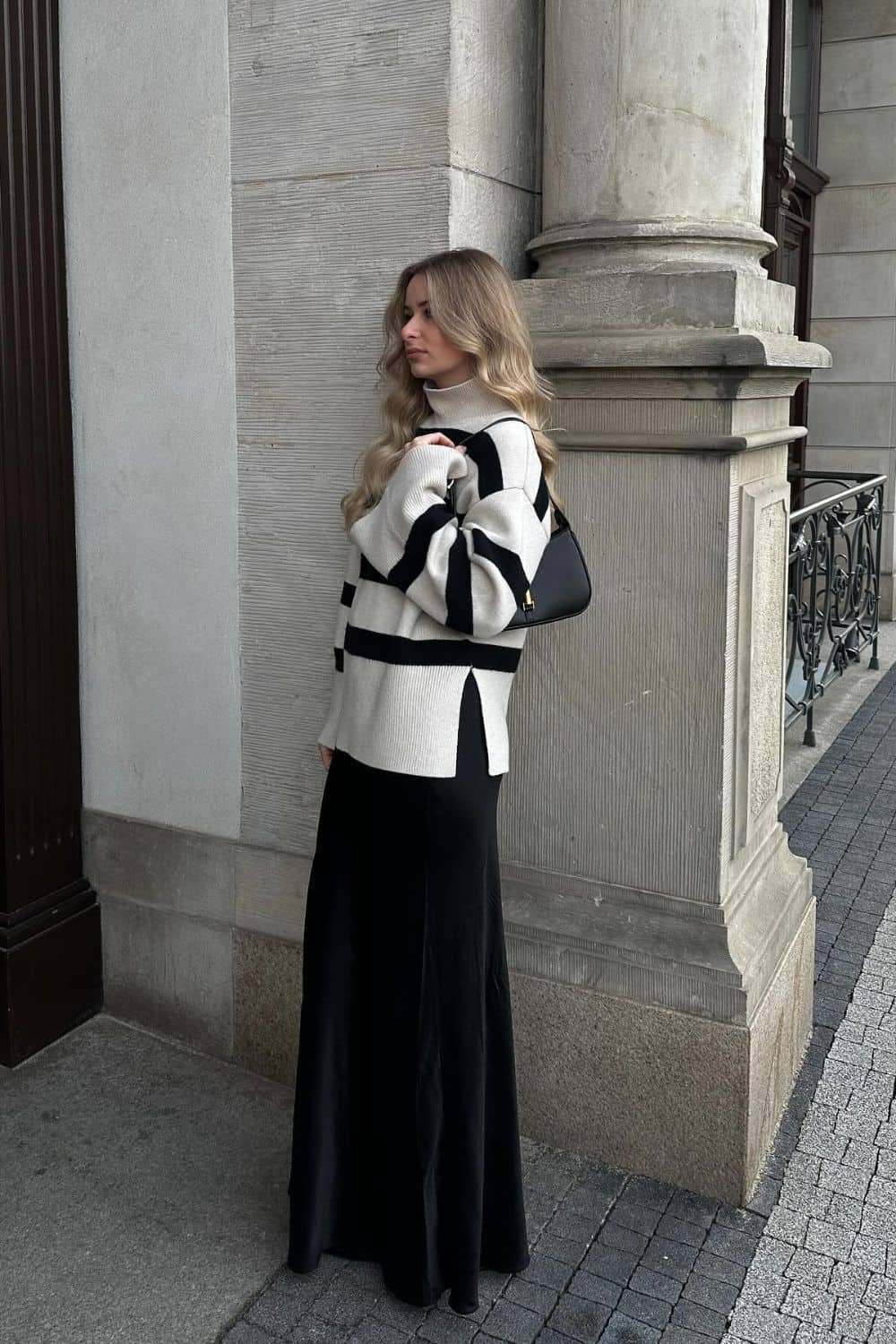 How to style maxi skirt with long sweater
