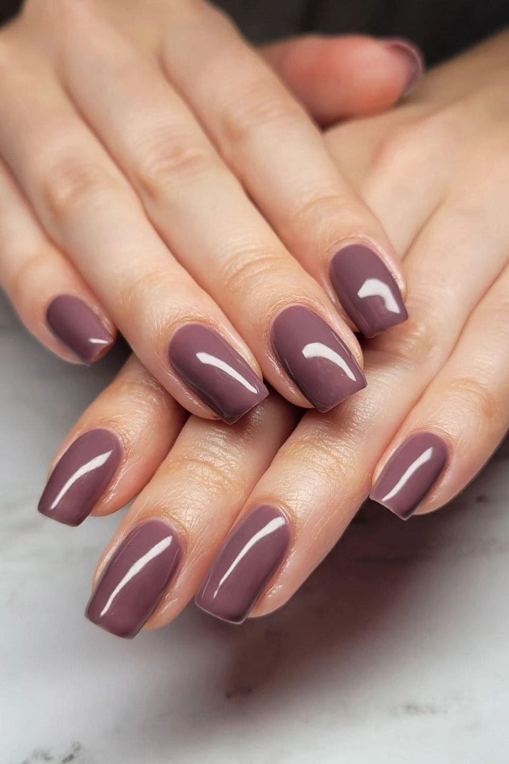 Professional Nail Idea Earthy Brown Purple Hue